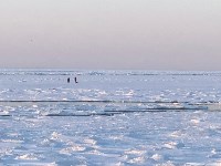 В районе мыса Свободного оторвало льдину с рыбаками, Фото: 1