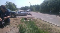 Мотоцикл и легковушка столкнулись в Охе, Фото: 1