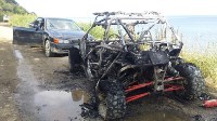 "Багги" сгорел на дороге у моря недалеко от реки Долинки, Фото: 3
