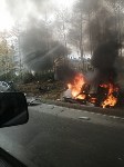 При  ДТП в пригороде Южно-Сахалинска сгорел человек, Фото: 1