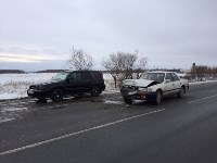 Несколько автомобилей столкнулись на автороге Южно-Сахалинск-Троицкое, Фото: 1