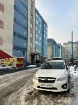 Неизвестный врезался в Subaru Impreza  и скрылся с места ДТП в Южно-Сахалинске, Фото: 2