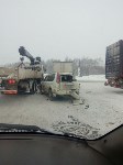Nissan X-Trail и два грузовика столкнулись в Южно-Сахалинске, Фото: 5