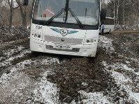 Очередной рейсовый автобус увяз в грязи в Елочках, Фото: 4