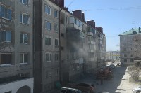 При тушении пожара в Южно-Сахалинске произошел взрыв, Фото: 1