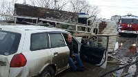 Два человека пострадали при столкновении универсала и грузовика в Южно-Сахалинске, Фото: 15