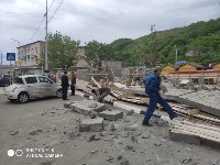 Стена строящегося здания рухнула в Невельске, Фото: 4