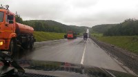 Прицеп грузовика опрокинулся на автодороге Углегорск - Шахтерск, Фото: 3