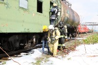Горящий поезд с людьми потушили пожарные Южно-Сахалинска , Фото: 11