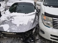 Очевидцев ДТП с участием трех автомобилей ищут в Южно-Сахалинске, Фото: 4