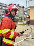 Учения пожарных в школе Долинска, Фото: 12