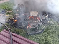 Автомобиль горел в Подгорном, Фото: 2