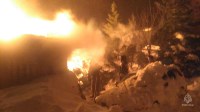 Крупный пожар в Южно-Сахалинске, Фото: 2