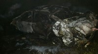 Дотла выгорела иномарка, улетевшая в кювет на трассе Южно-Сахалинск - Корсаков, Фото: 5