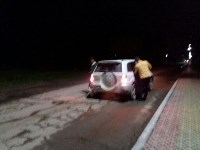 В ночной аварии в Аниве пострадали два кроссовера, Фото: 1