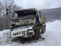 Два грузовика столкнулись на карьере в Лиственичном, Фото: 3