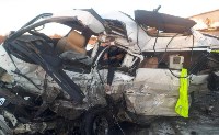 В Ногликском районе в лобовом ДТП погибла пассажирка микроавтобуса, Фото: 2