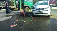 Автомобиль и мотоцикл столкнулись в Южно-Сахалинске, Фото: 8