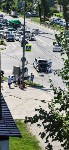 В Южно-Сахалинске кроссовер Госавтоинспекции с мигалками врезался в универсал, Фото: 3