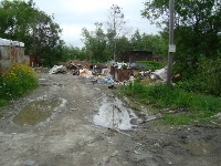 "Подъезд" к мусорке. Лужи, грязь и ямы., Фото: 1