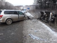 Два человека пострадали при столкновении трех автомобилей на въезде в Южно-Сахалинск, Фото: 12