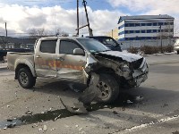 Три автомобиля столкнулись на Холмском шоссе в Южно-Сахалинске, Фото: 5