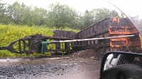 Прицеп грузовика опрокинулся на автодороге Углегорск - Шахтерск, Фото: 1