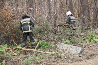 Защиту домов от лесных пожаров отрабатывали сахалинскеие спасатели , Фото: 8