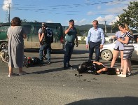 Пассажирка мотоцикла пострадала при ДТП в Южно-Сахалинске, Фото: 4