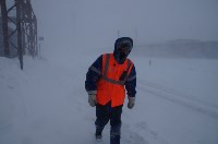 Сахалинские железные дороги очищают от снега, Фото: 2
