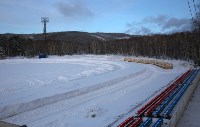 В городском парке Южно-Сахалинска завершается подготовка к проведению мотогонок на льду, Фото: 1