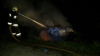 Дотла выгорела иномарка, улетевшая в кювет на трассе Южно-Сахалинск - Корсаков, Фото: 2