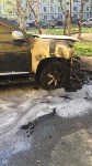 Внедорожник сгорел в Южно-Сахалинске, Фото: 1