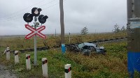 Поезд и легковой автомобиль столкнулись в пригороде Южно-Сахалинска, Фото: 2