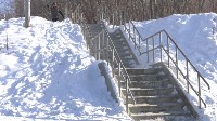 В Южно-Сахалинске лестница к роднику из бетонной стала ледяной, Фото: 5