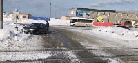 Седан столкнулся с автомотрисой на Сахалине, Фото: 1