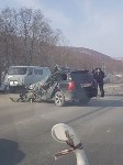 Универсал и грузовик столкнулись на автодороге Южно-Сахалинск - Холмск, Фото: 8