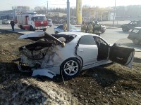 "Тойоту" занесло на автодороге в Южно-Сахалинске, Фото: 6