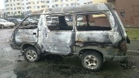 Микроавтобус сгорел в Южно-Сахалинске, Фото: 3