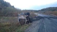 Бензовоз опрокинулся в кювет и вспыхнул на автодороге Южно-Сахалинск-Оха, Фото: 2