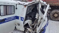 Конвойный автомобиль врезался в снегоуборочную машину на юге Сахалина, Фото: 5