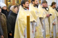 Праздничная литургия прошла в Воскресенском кафедральном соборе в Южно-Сахалинске, Фото: 14