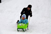 Южно-Сахалинск встретил День защитника отечества снегопадом, Фото: 2
