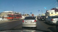 Растяжку над дорогой снесла кран-балка в Южно-Сахалинске, Фото: 3