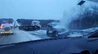 ДТП и пожар на Корсаковской трассе. Утро 13 марта, Фото: 10