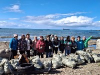 Сахалинцы очистили берег моря, заваленный бутылками, вёдрами и сломанной бытовой техникой, Фото: 1