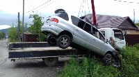Пьяный водитель загнал минивэн в канаву в Южно-Сахалинске, Фото: 2