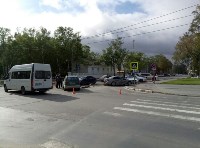 Три автомобиля столкнулись в центре Южно-Сахалинска, Фото: 1