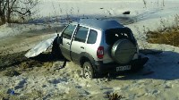 Спящий водитель автомобиля вылетел в кювет на дороге Южно-Сахалинск - Корсаков, Фото: 1