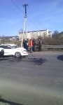 Две "Тойоты" столкнулись на въезде в Корсаков, Фото: 6
